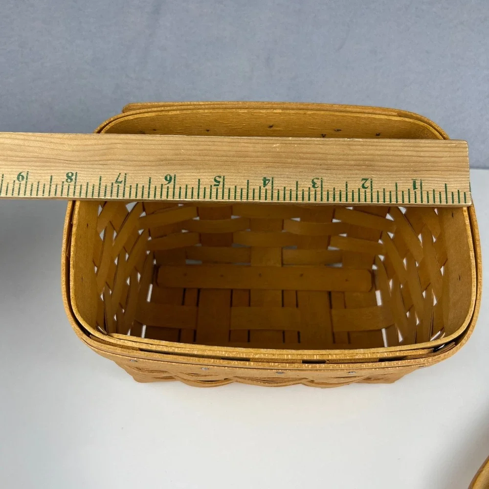 Longaberger Recipe Basket Small Brown Wood Lid Protector 17418 Farmhouse Decor